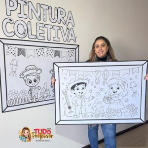 Painel Junino - Pintura Coletiva