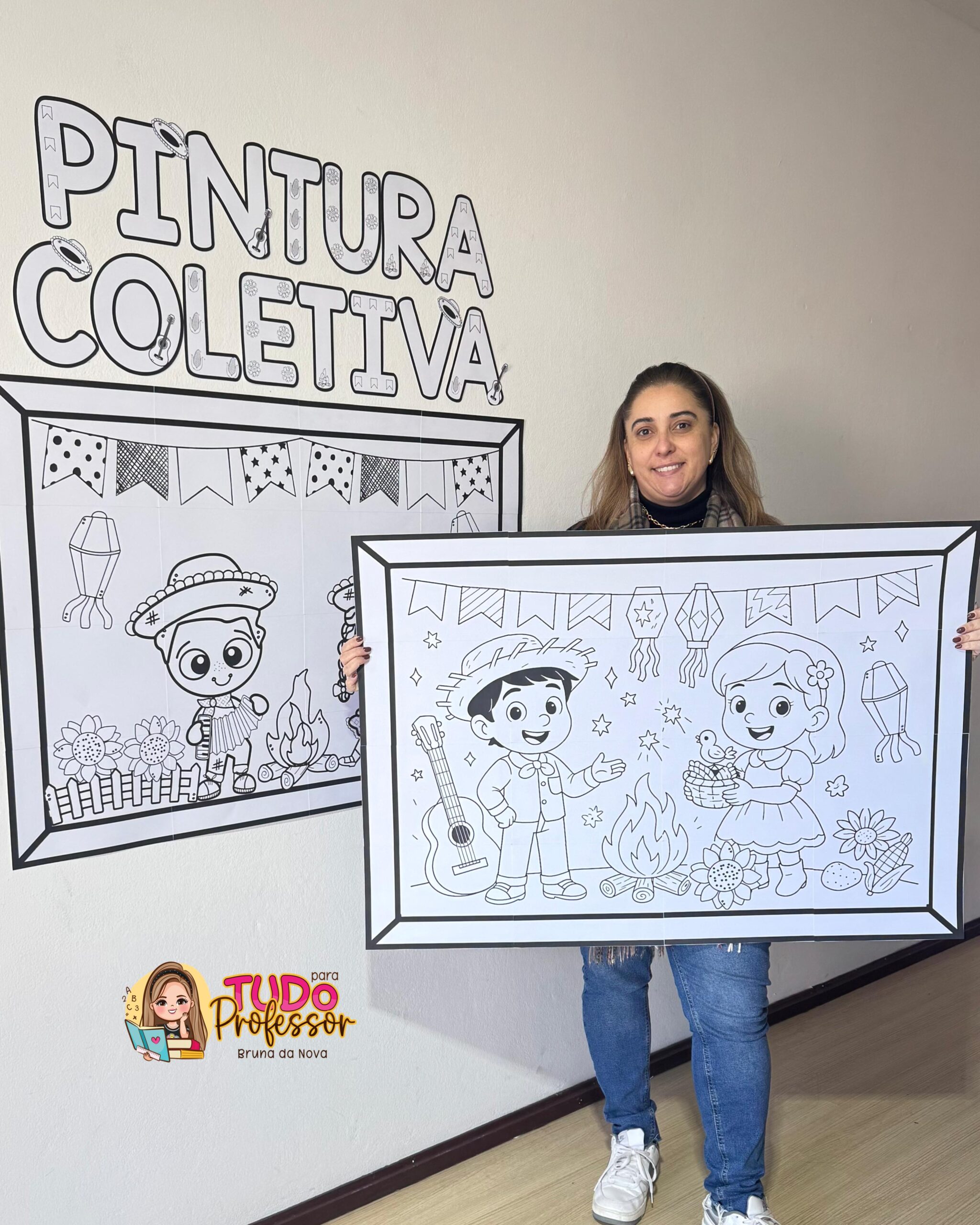 Painel Junino - Pintura Coletiva