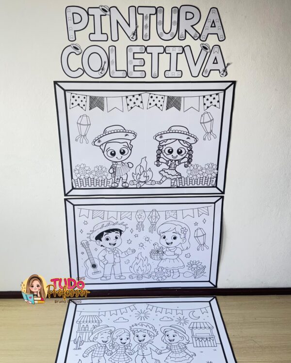 Painel Junino - Pintura Coletiva - Imagem 3