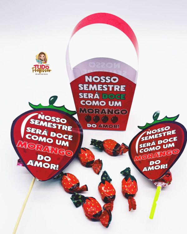 Lembrancinha Morango do Amor para volta às aulas