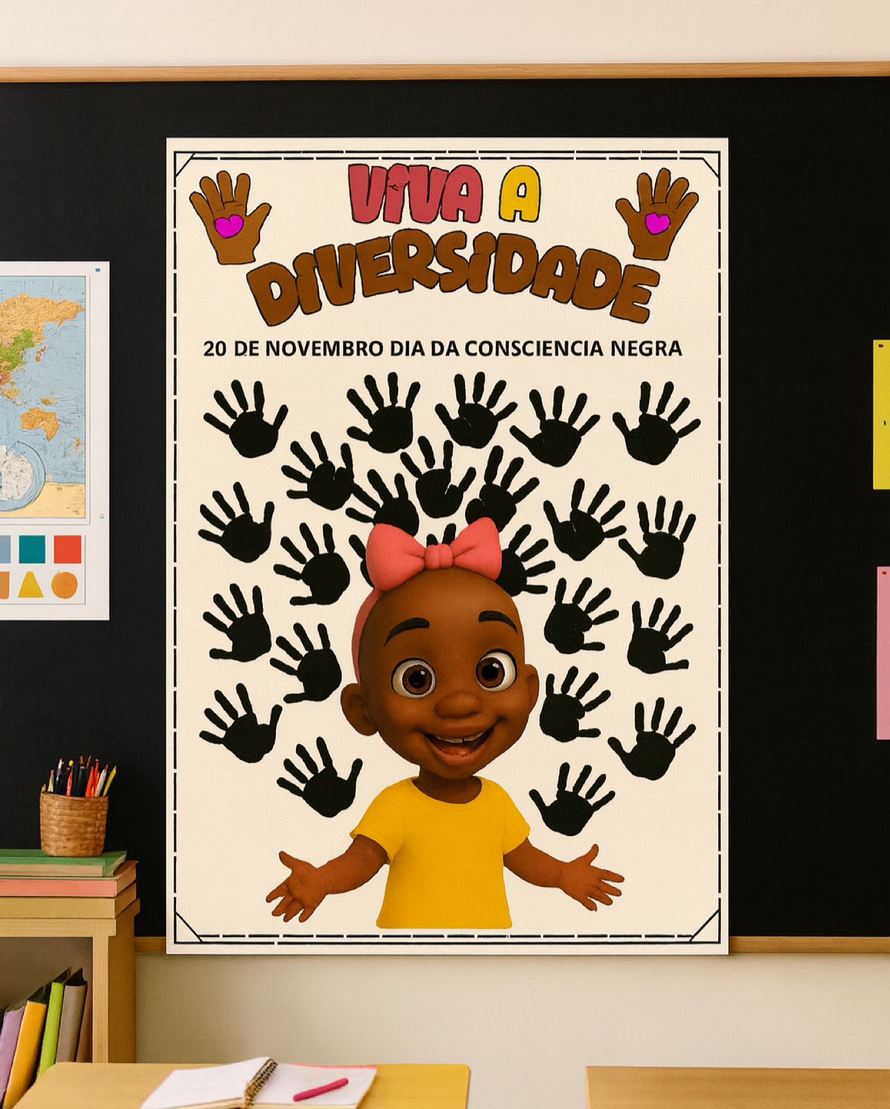 Painel e Atividade Pintura Consciência Negra