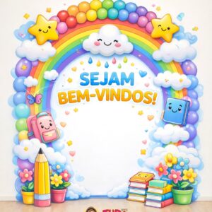 Painel Sejam Bem-Vindos| Tema Chuva de Amor