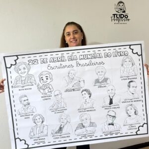 Painel Para Colorir Escritores Brasileiros