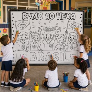Painel para colorir Copa